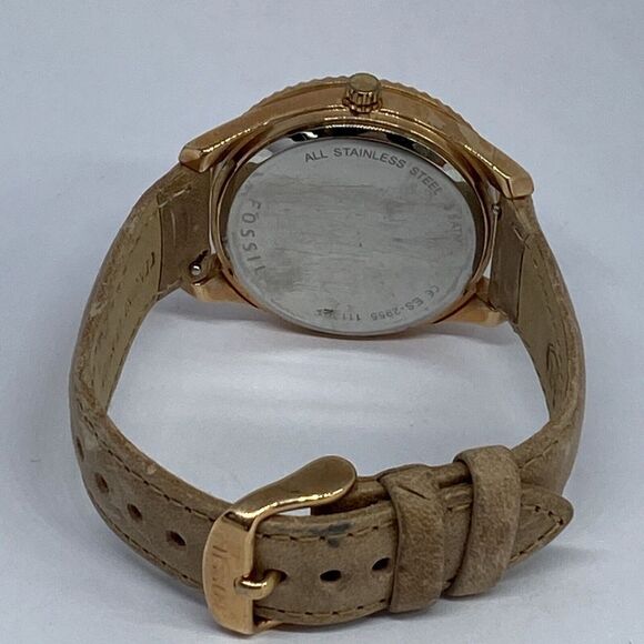 Fossil ES2955 Women Sand Leather Rose Analog Dial Quartz Wrist Watch QB578 - Picture 10 of 12